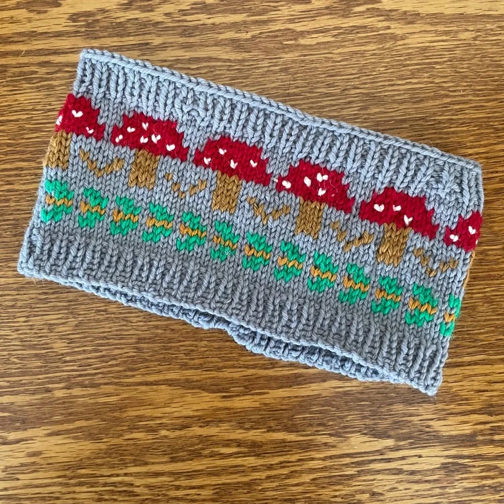 Adult Ski Snow Headband Earband Ear Warmer 90s Mushrooms Cottage Shrooms Winter